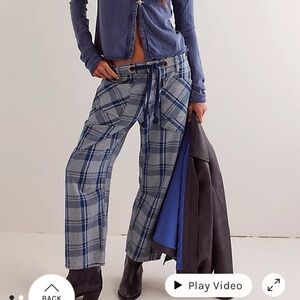 We The Free Moxie Plaid Pull-On Barrel Jeans